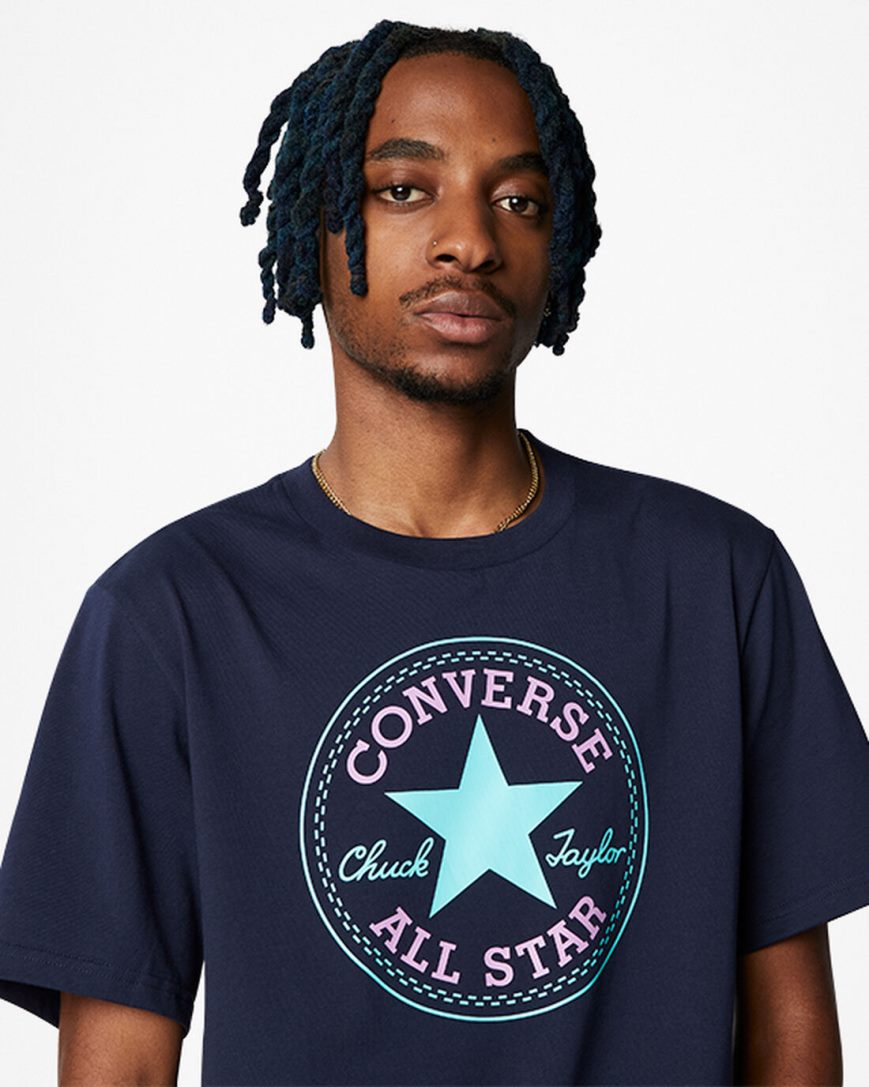 T-Shirts Barbati Converse Go-To Scurte Sleeve Standard Fit Obsidienne | RO HKIWT012